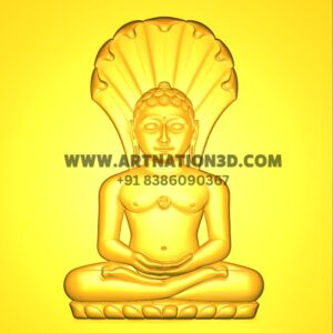 Lord Mahavir Jain 3D Model | Tirthankar Relief Design | CNC STL File for Temple, Wood & Marble Carving