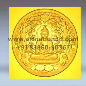 Buddha Meditation 3D Relief Model | Round Buddha CNC Design | STL File