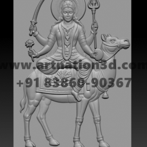 Maa Durga 3D Relief Model | Goddess on Camel CNC Design | STL File
