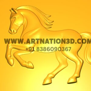 Horse 3D Model | Powerful Running Horse Relief Design | CNC STL File for Wood, MDF, Corian & Marble