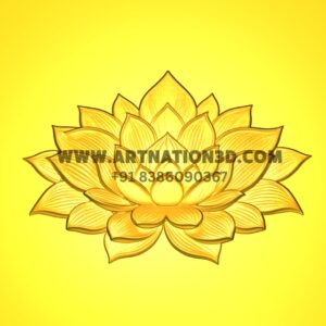 Lotus Flower 3D Relief Model | Decorative Floral CNC Design | STL File
