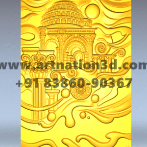 Temple Architecture 3D Relief Model | Decorative Dome CNC Design | STL File