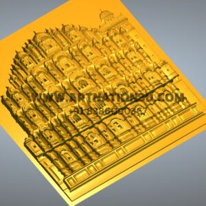 Hawa Mahal Jaipur 3D Model | Famous Indian Monument Relief Design | CNC STL File for Wood, MDF, Corian & Marble