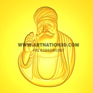 Sikh Guru 3D Relief Model | Spiritual Blessing CNC Design | STL File