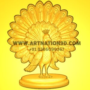 Royal Peacock 3D Relief Model | Feather Spread CNC Design | STL File