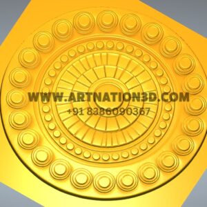 Round Geometric 3D Medallion | CNC Relief Design | STL File for Ceiling, Panel & Furniture Carving