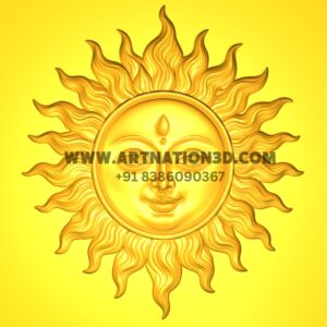 Surya Dev 3D Relief Model | Sun God CNC Design | STL File
