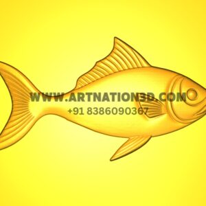 Fish 3D Model | Aquatic Animal Relief | CNC Carving STL for Wall Art & Decorative Panels