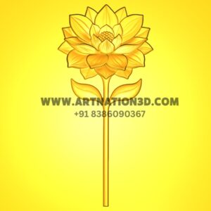Lotus Flower 3D Model | Floral Relief CNC Design | STL File for Wood, MDF & Stone Carving