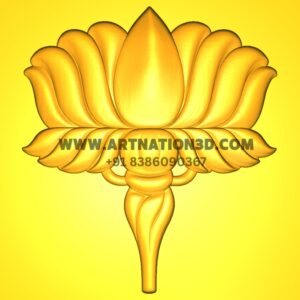 Lotus Bud 3D Model | Floral CNC Design | Decorative Relief STL for Furniture & Wall Carving