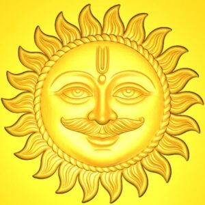 Surya Dev Face 3D Relief Model | Sun God with Tilak CNC Design | STL File