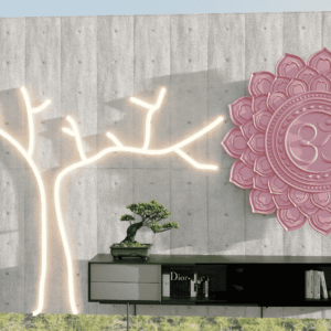 Om Mandala 3D CNC Wall Art | Modern Spiritual Lotus Panel | Luxury Meditation Wall Décor