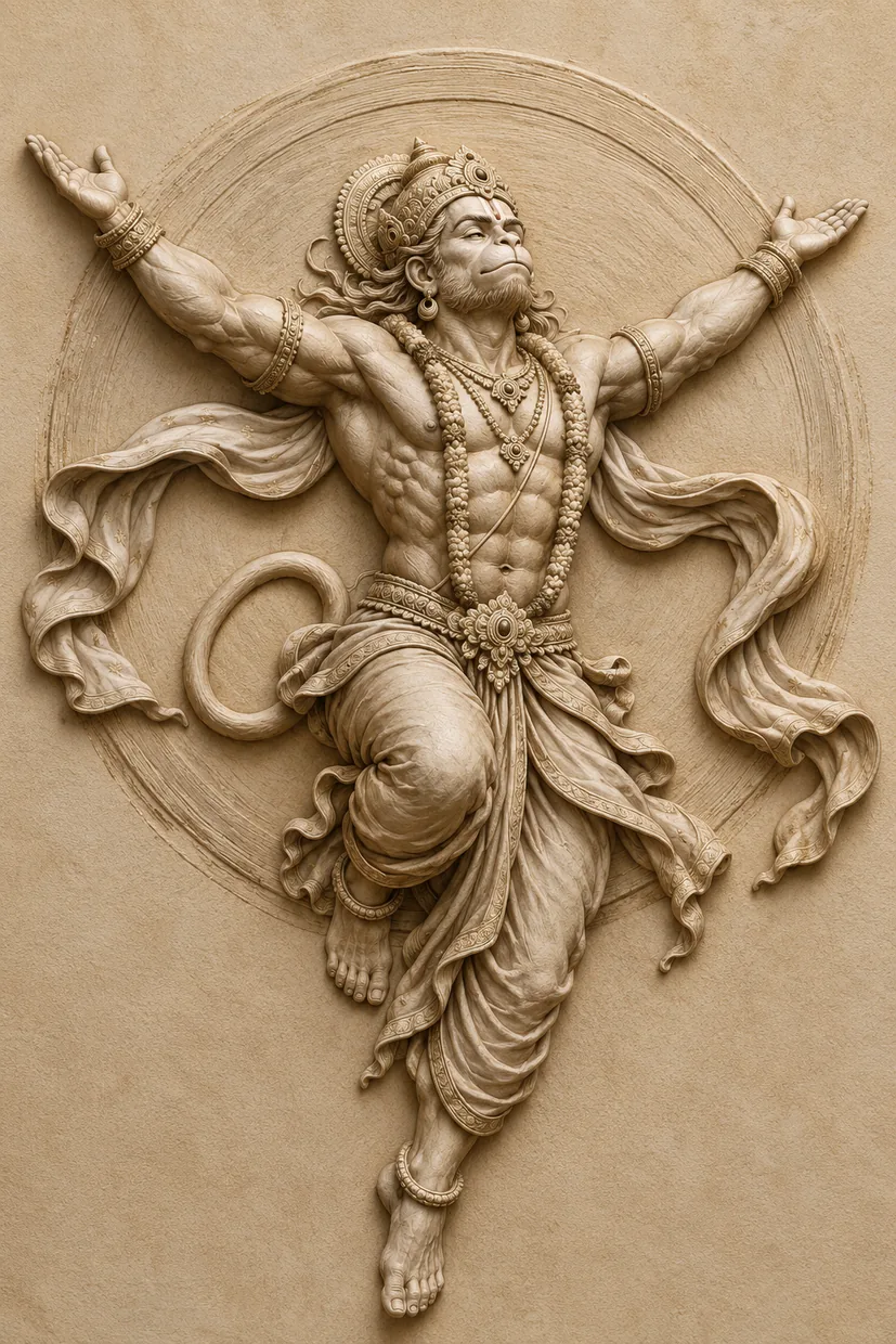 Flying Hanuman Round Relief