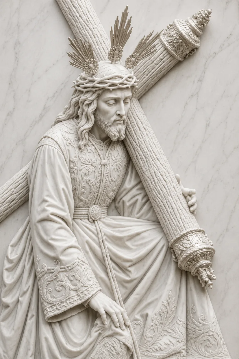 Jesus Carrying Cross Relief
