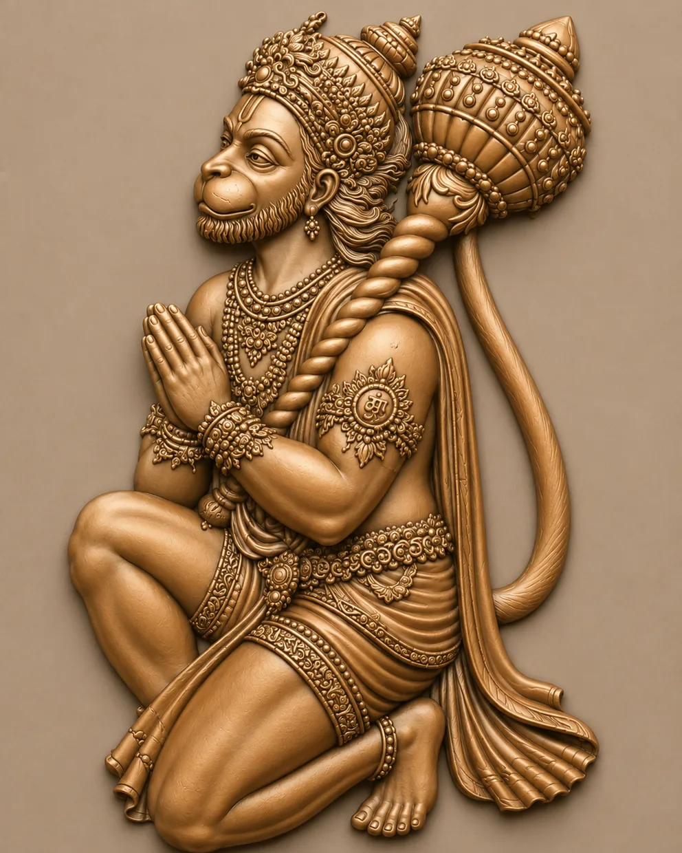 Praying Hanuman with Gada