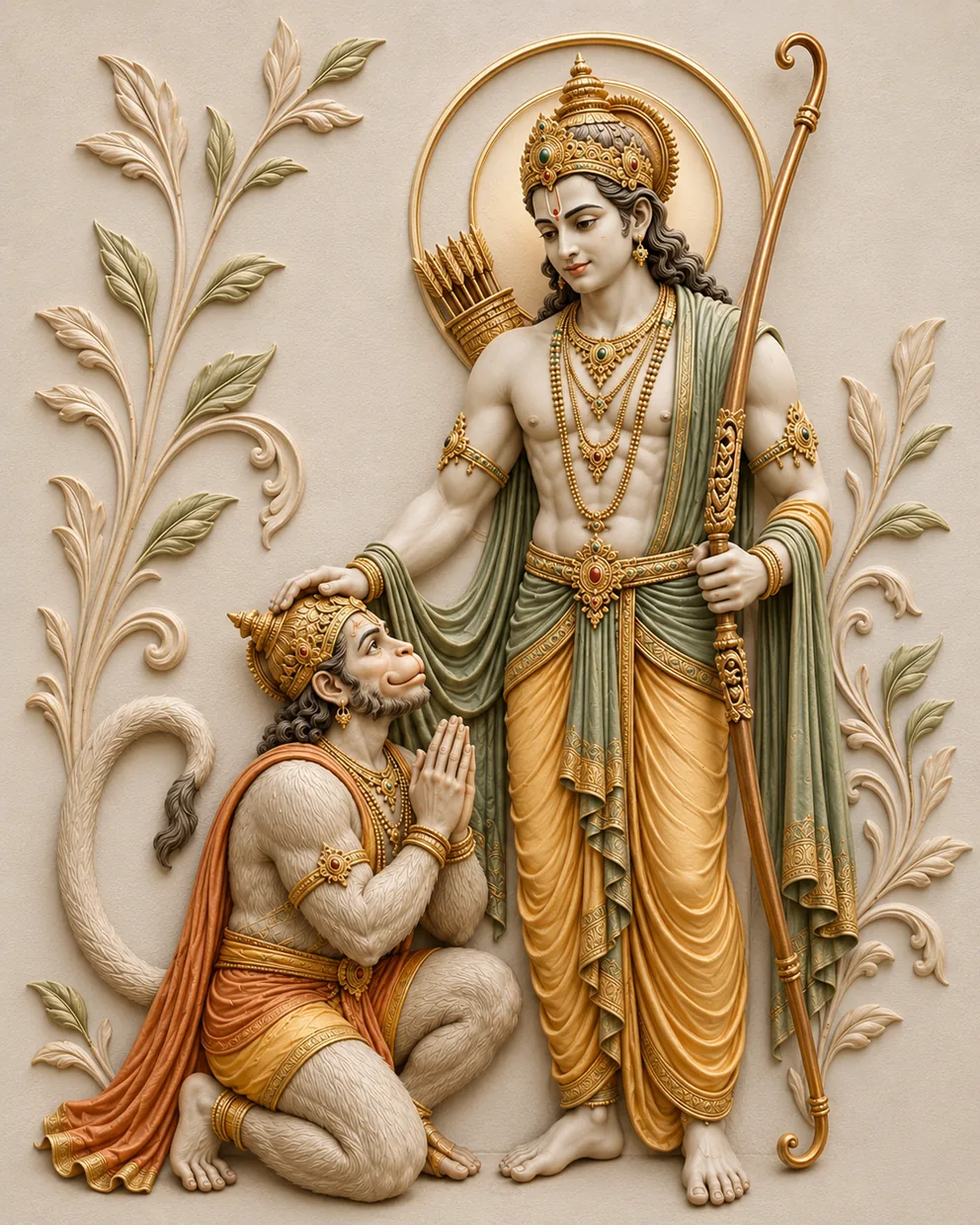Lord Rama Blessing Hanuman