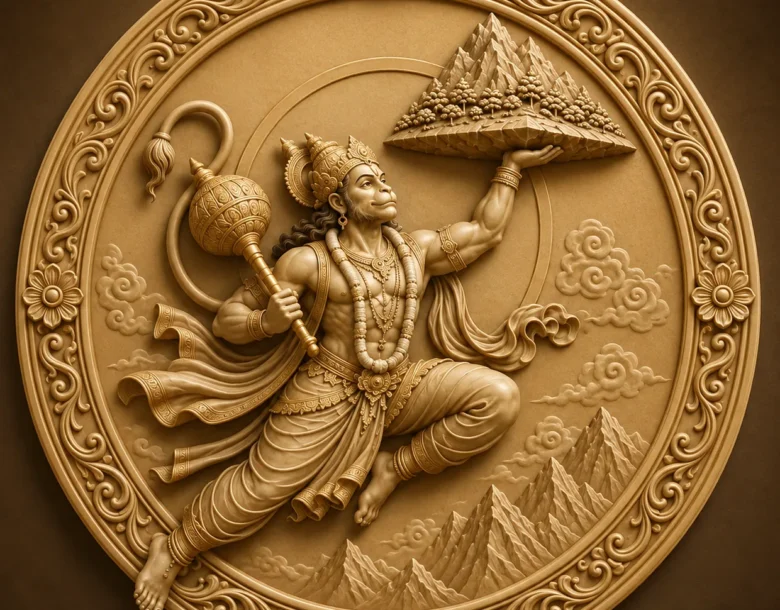 Hanuman Carrying Sanjeevani Mountain