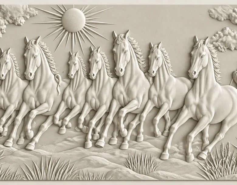 Seven Horses with Palm Trees