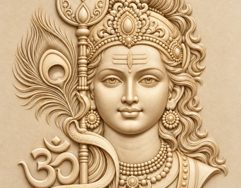 Lord Shiva with Om and Trishul