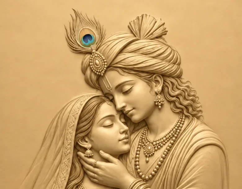 Radha Krishna Couple Portrait