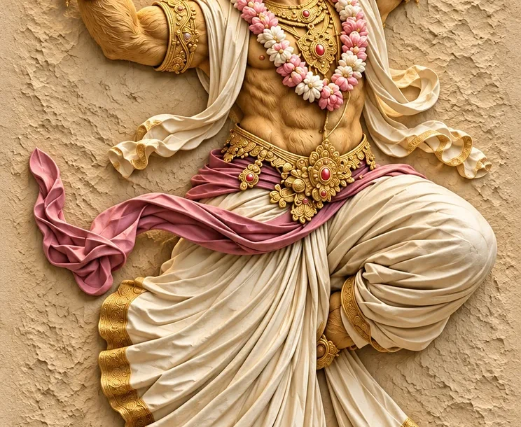 Flying Hanuman Decorative Relief