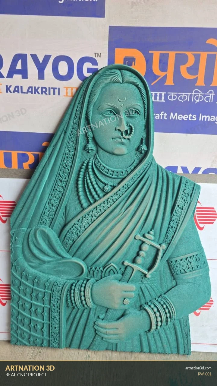 Traditional Maharashtrian Woman Sculpture - Uncoloured - ArtNation 3D