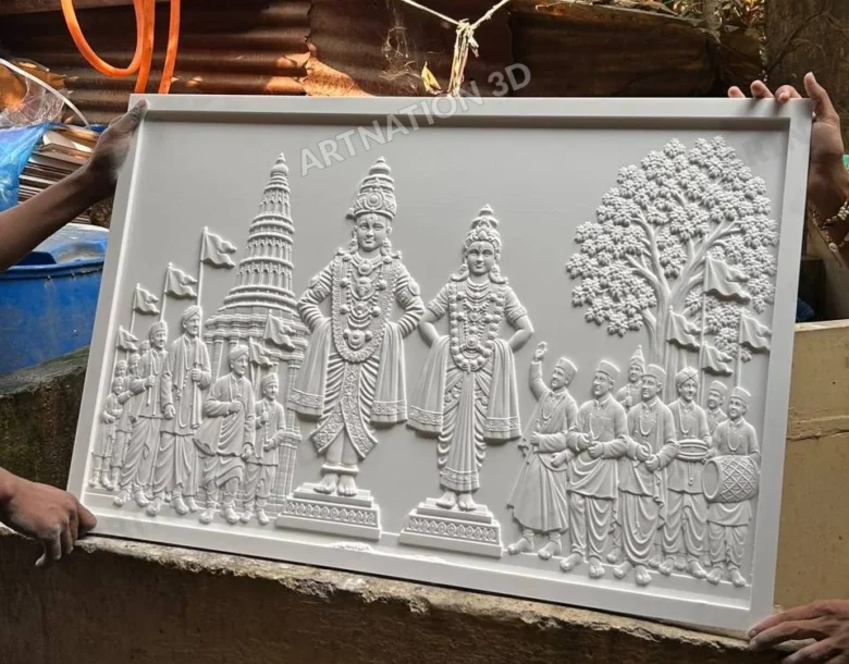 Vitthal Rukmini Temple Scene – Uncoloured