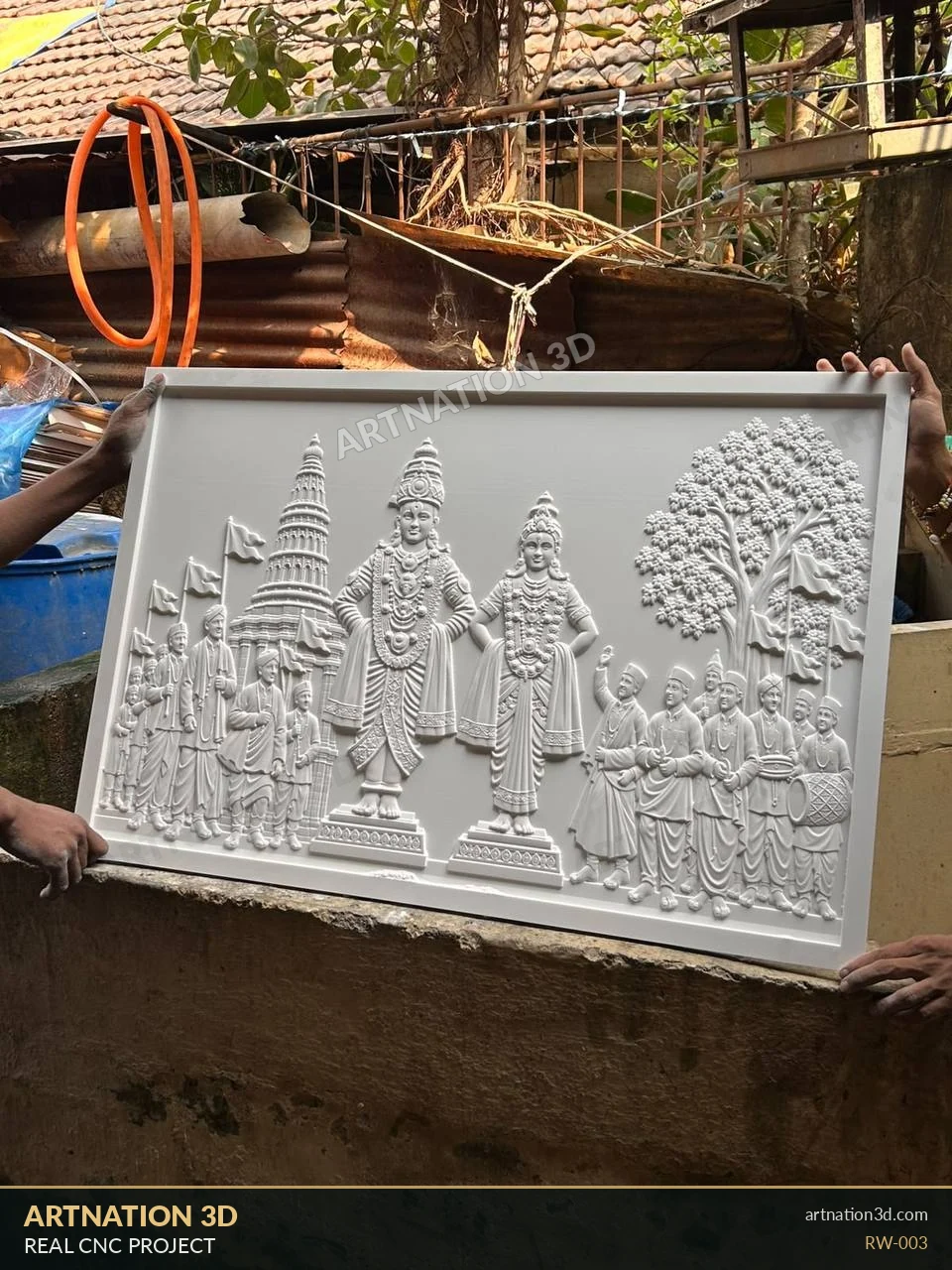 Vitthal Rukmini Temple Scene - Uncoloured - ArtNation 3D