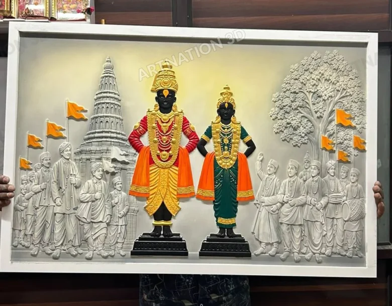 Vitthal Rukmini Temple Scene – Colour Finish