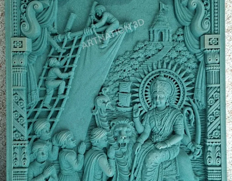 Traditional Mythological Chariot Relief Panel