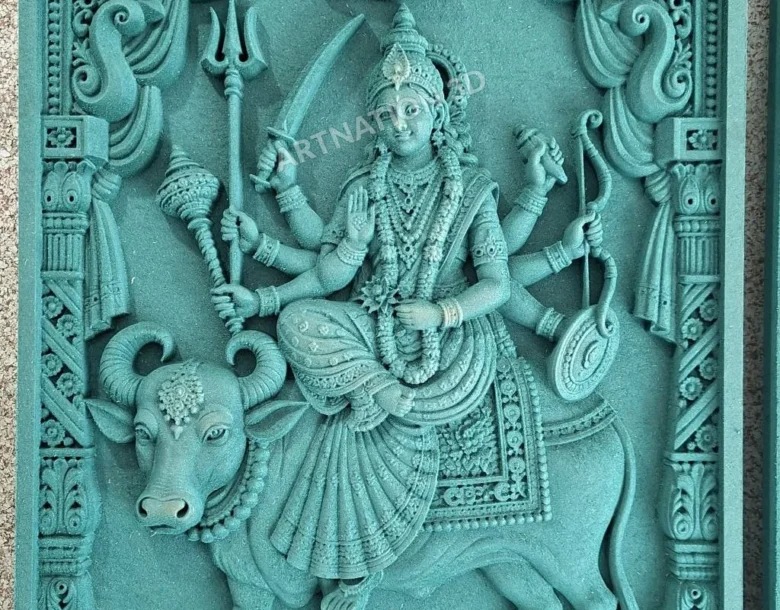 Goddess Riding Bull – Ornate Panel Version A