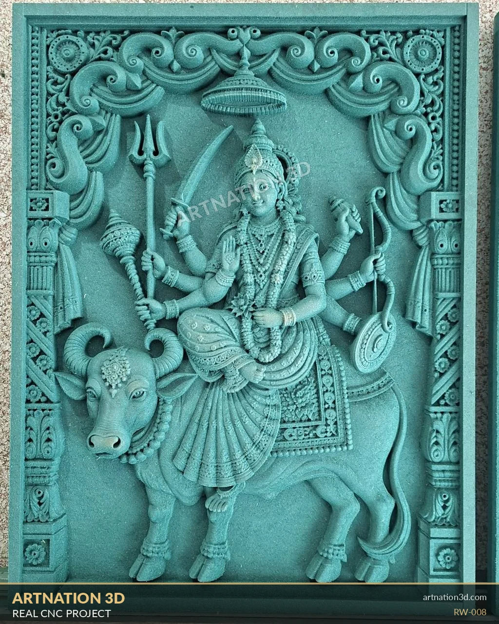 Goddess Riding Bull - Ornate Panel Version A - ArtNation 3D