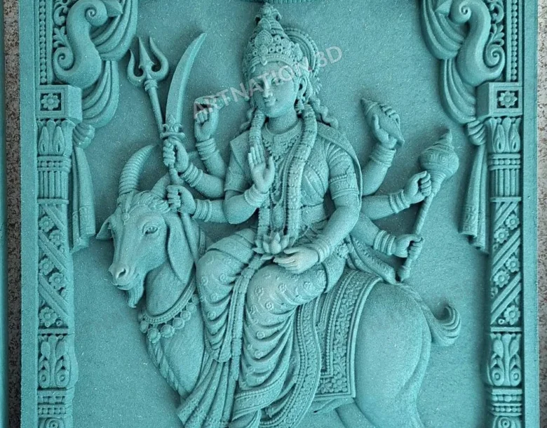 Goddess Riding Bull – Ornate Panel Version B