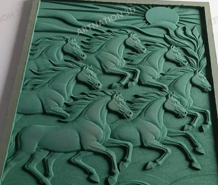Seven Running Horses Relief – Workbench Photo