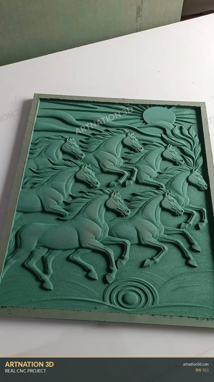 Seven Running Horses Relief - Workbench Photo - ArtNation 3D