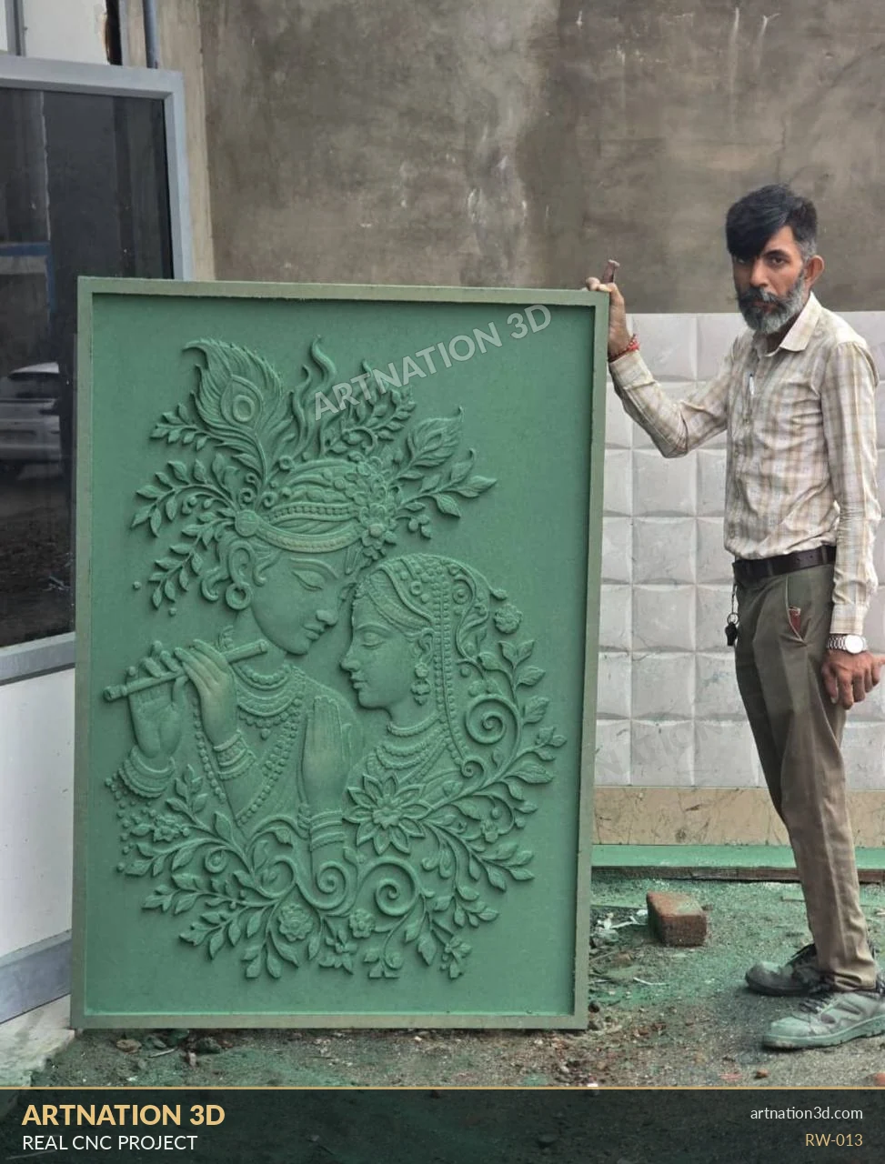 Radha Krishna Floral Relief - Workshop Display - ArtNation 3D