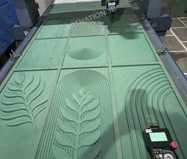 Modern Leaf Wall Panels – CNC Machining View 1