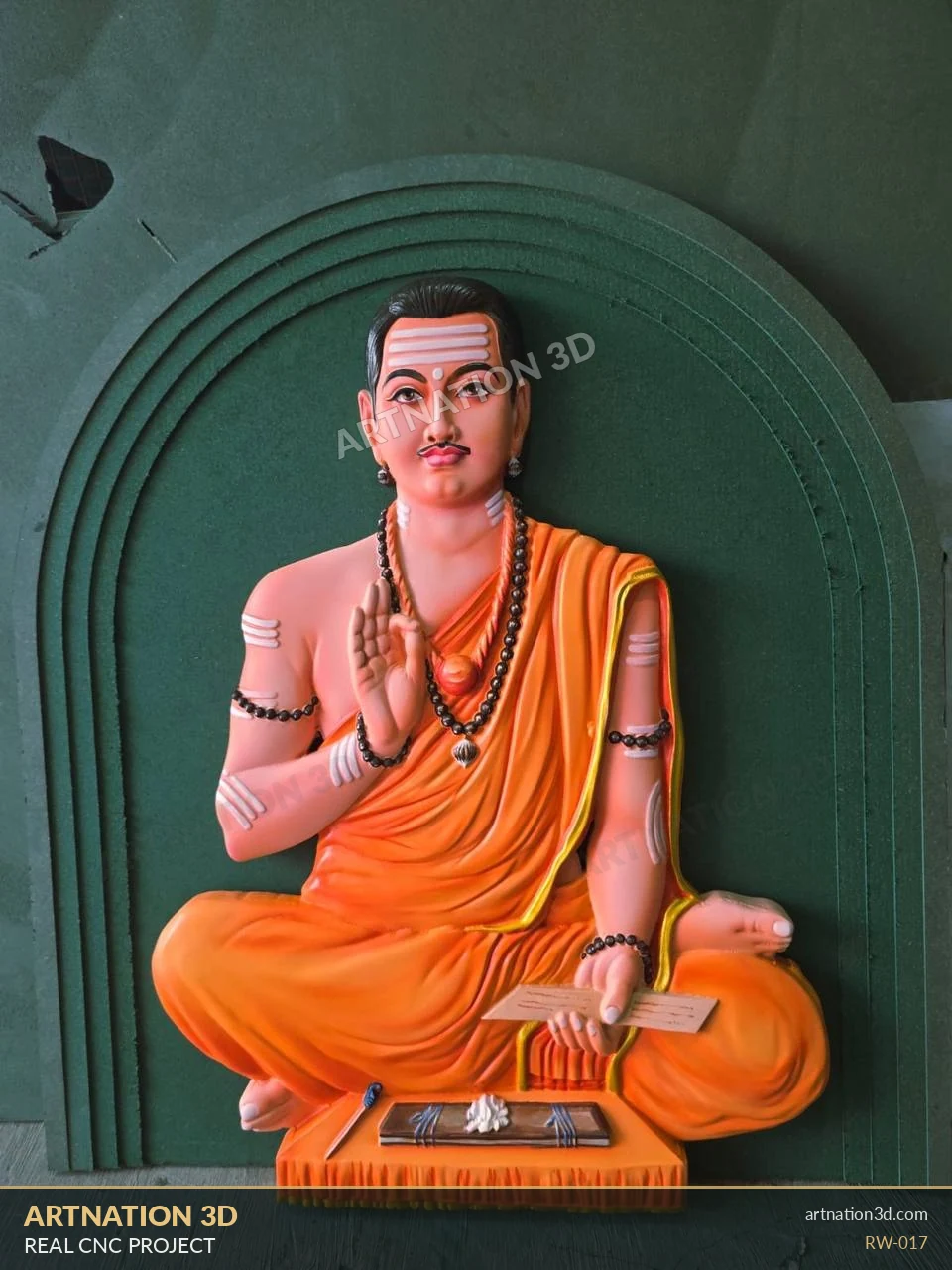Seated Spiritual Teacher Sculpture - Colour Finish - ArtNation 3D