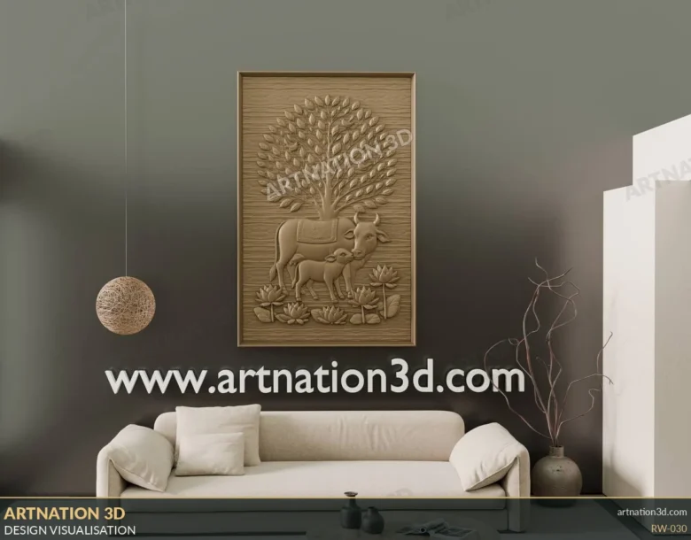 Cow and Calf Tree Panel – Interior Visualisation