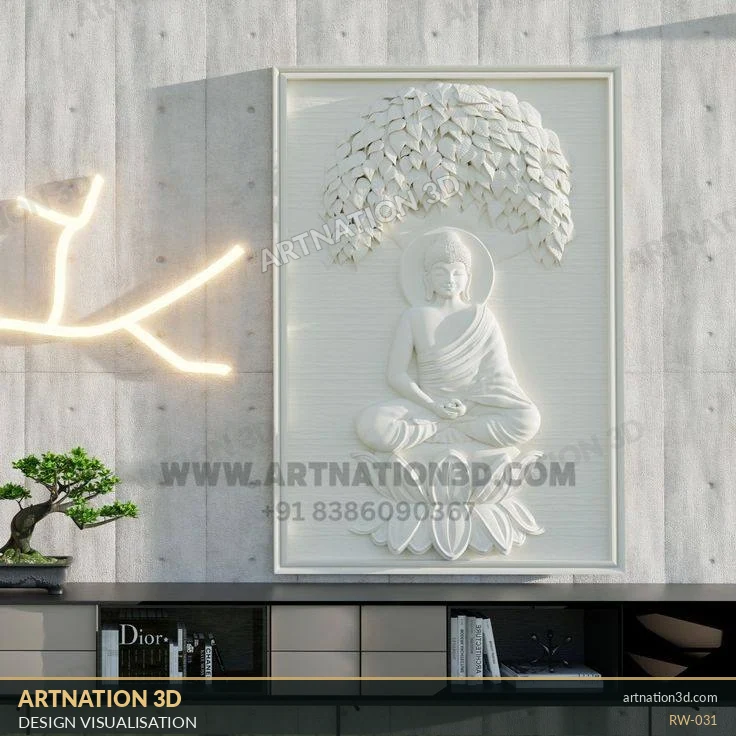 Buddha Relief - Interior Concept Visualisation - ArtNation 3D